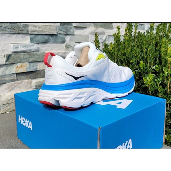 HOKA ONE Women’s Bondi 8 Running Shoes BVR White Blue size 5.5B US $165 NEW - Picture 5 of 5